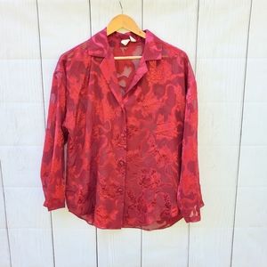 Vintage Victoria secret sheer red top